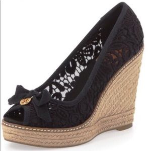 {Tory Burch} Jackie Lace Espadrille Wedge